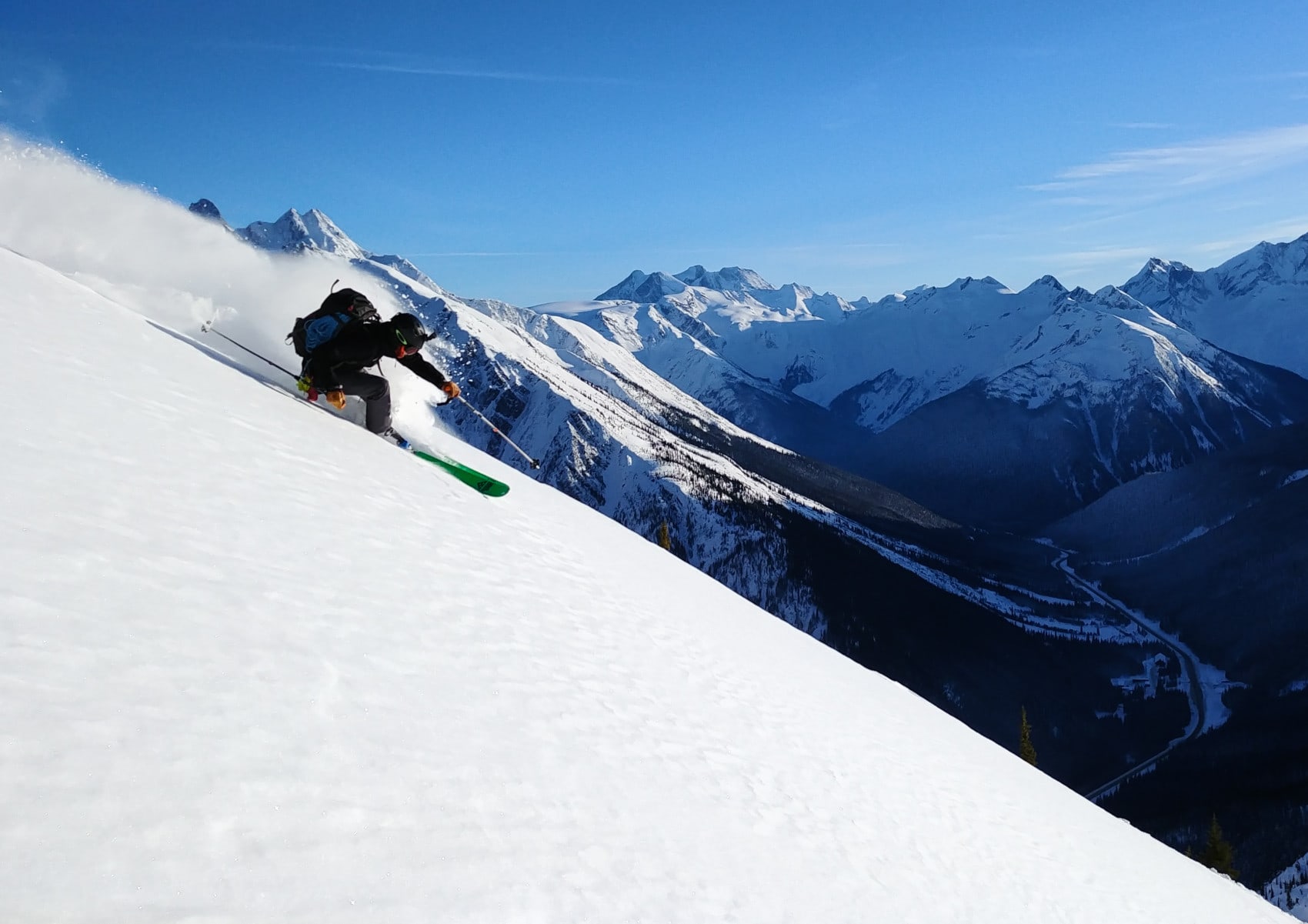 skier down mt tupper face banner