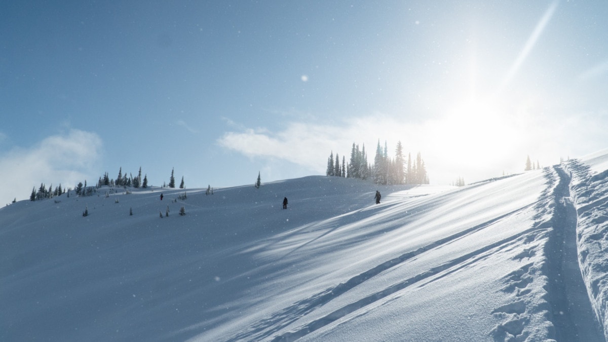 skiers on top of balu pass