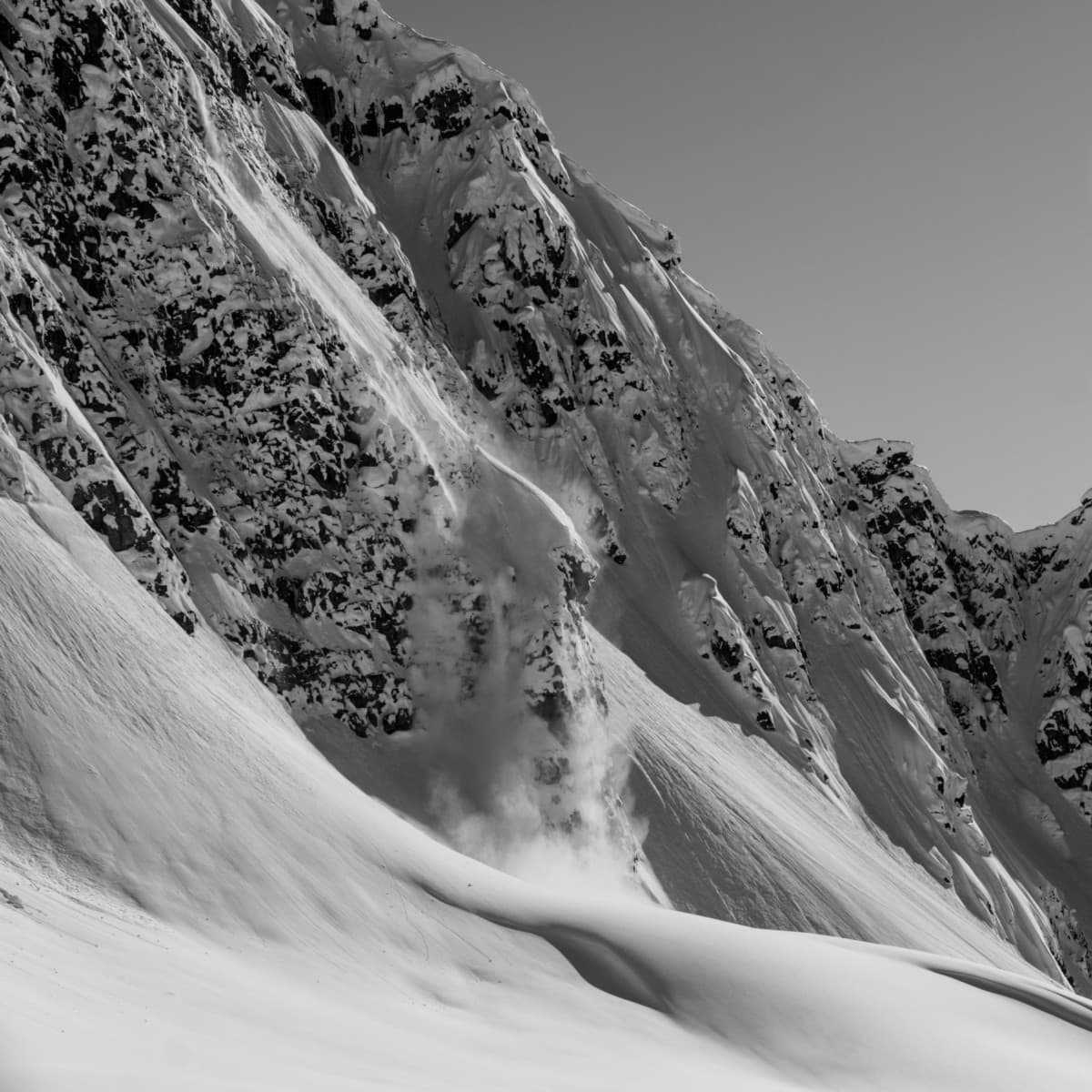 wet sluff down the side of eagle peak