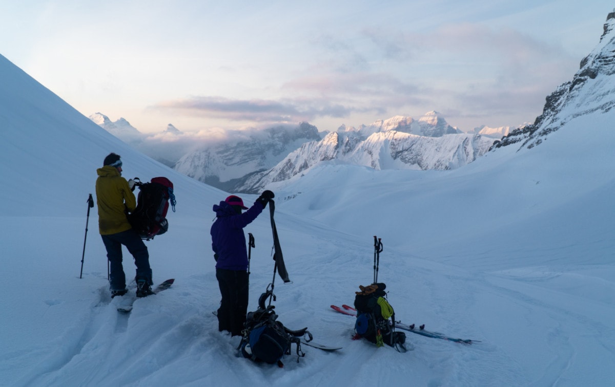 mountaineers playing with their gear at the pyramid col