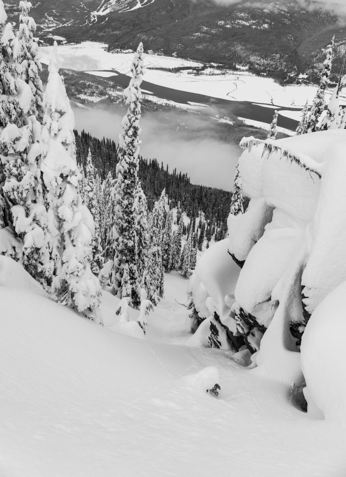 view of chute 2 on the begbie ridge