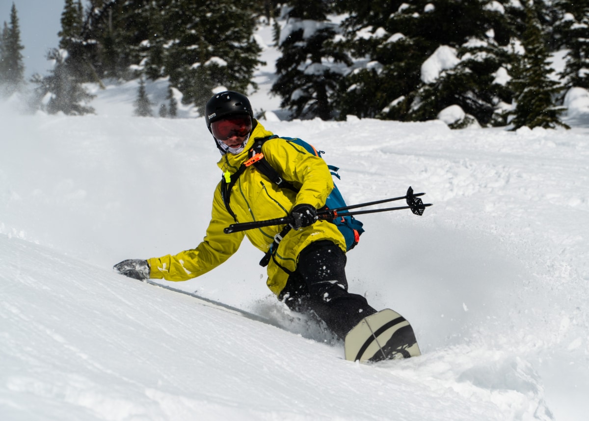 joey with the hand drag in deep snow