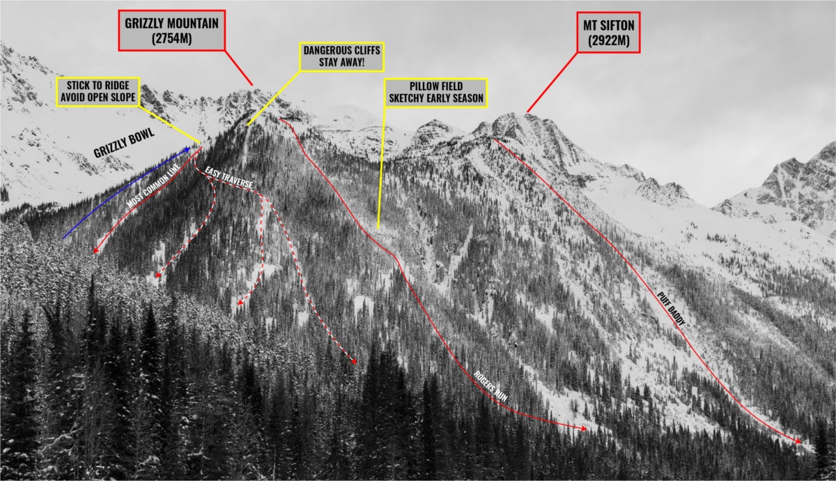 view of grizzly trees with overlay from nrc lot