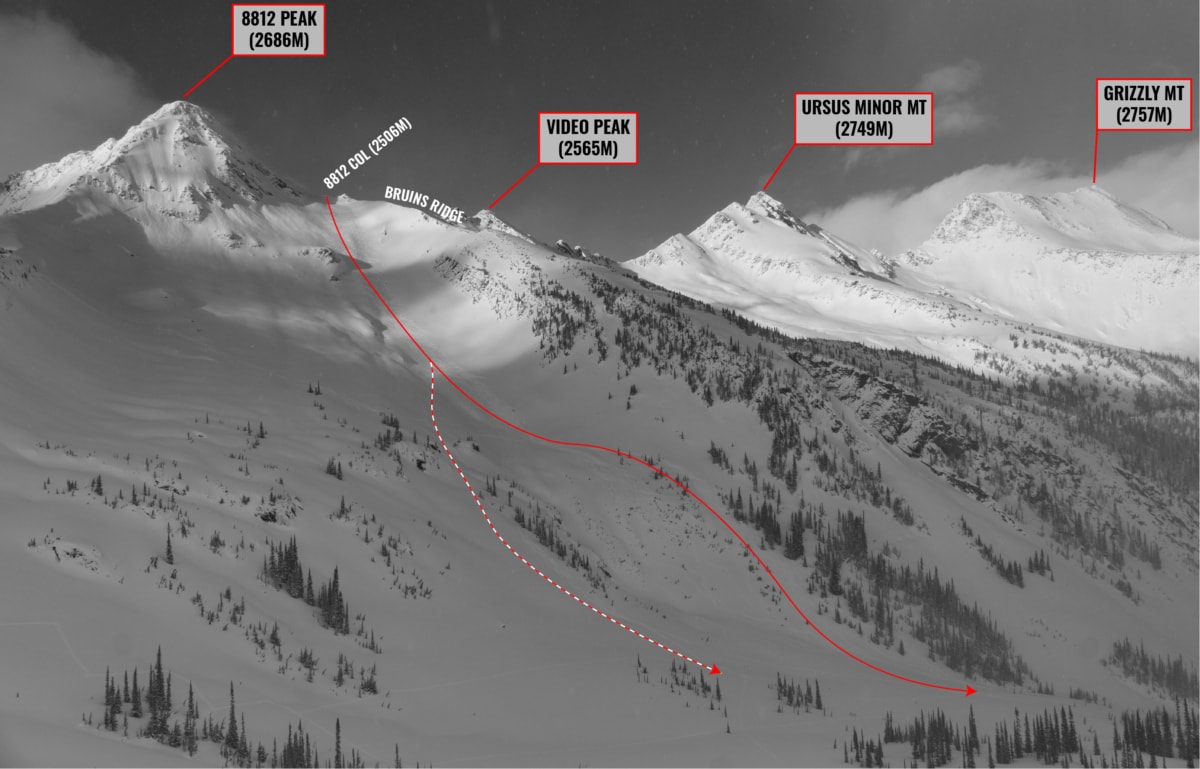 descent from 8812 col with overlay