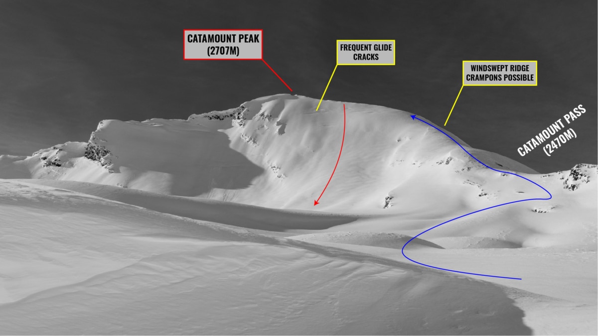 alternate close up of catamount peak east face