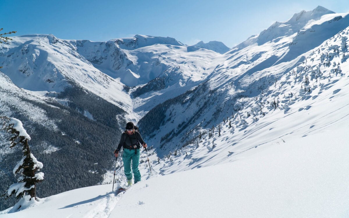 skier touring up mt abbott