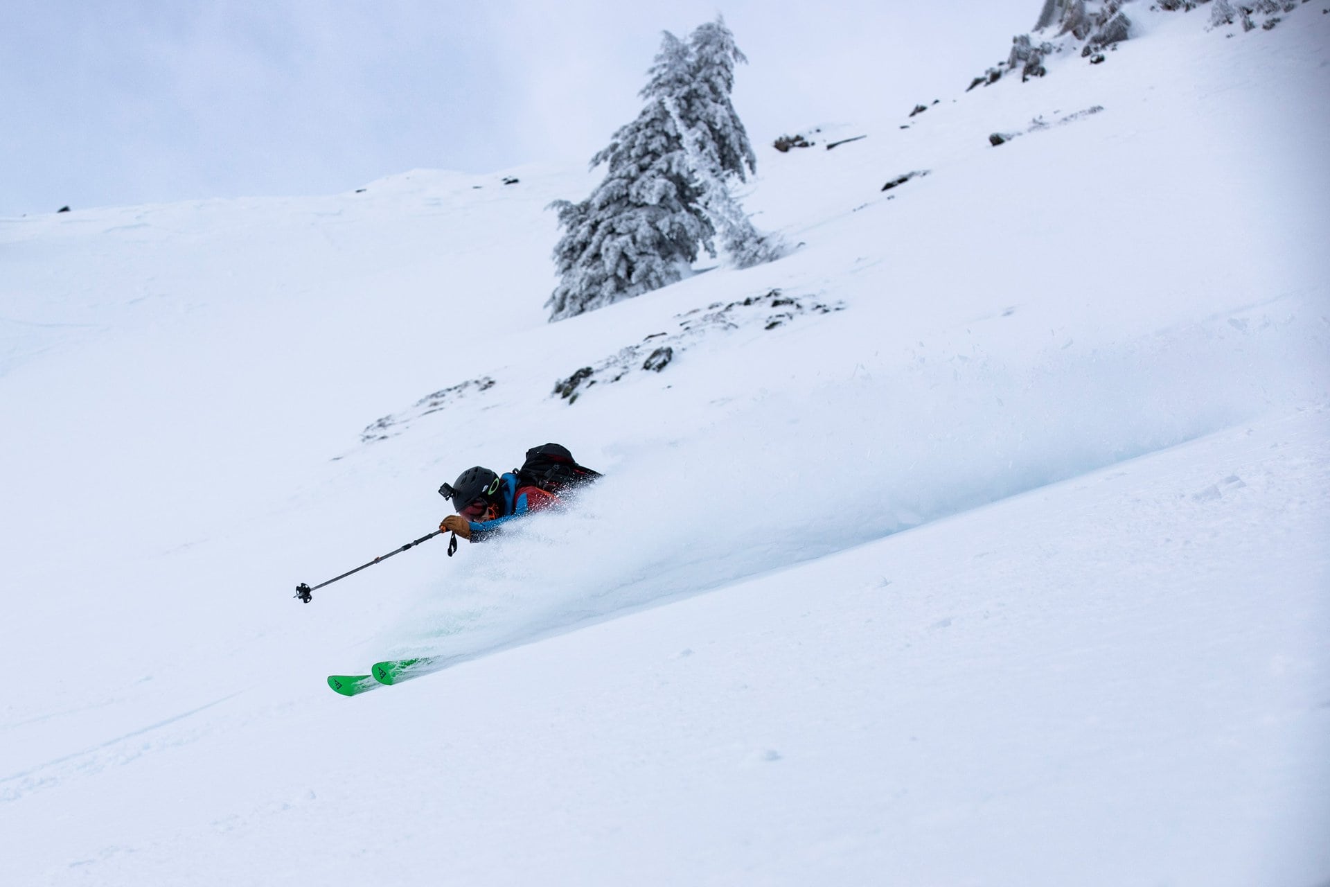 skier racing down the slopes of Montana Peak