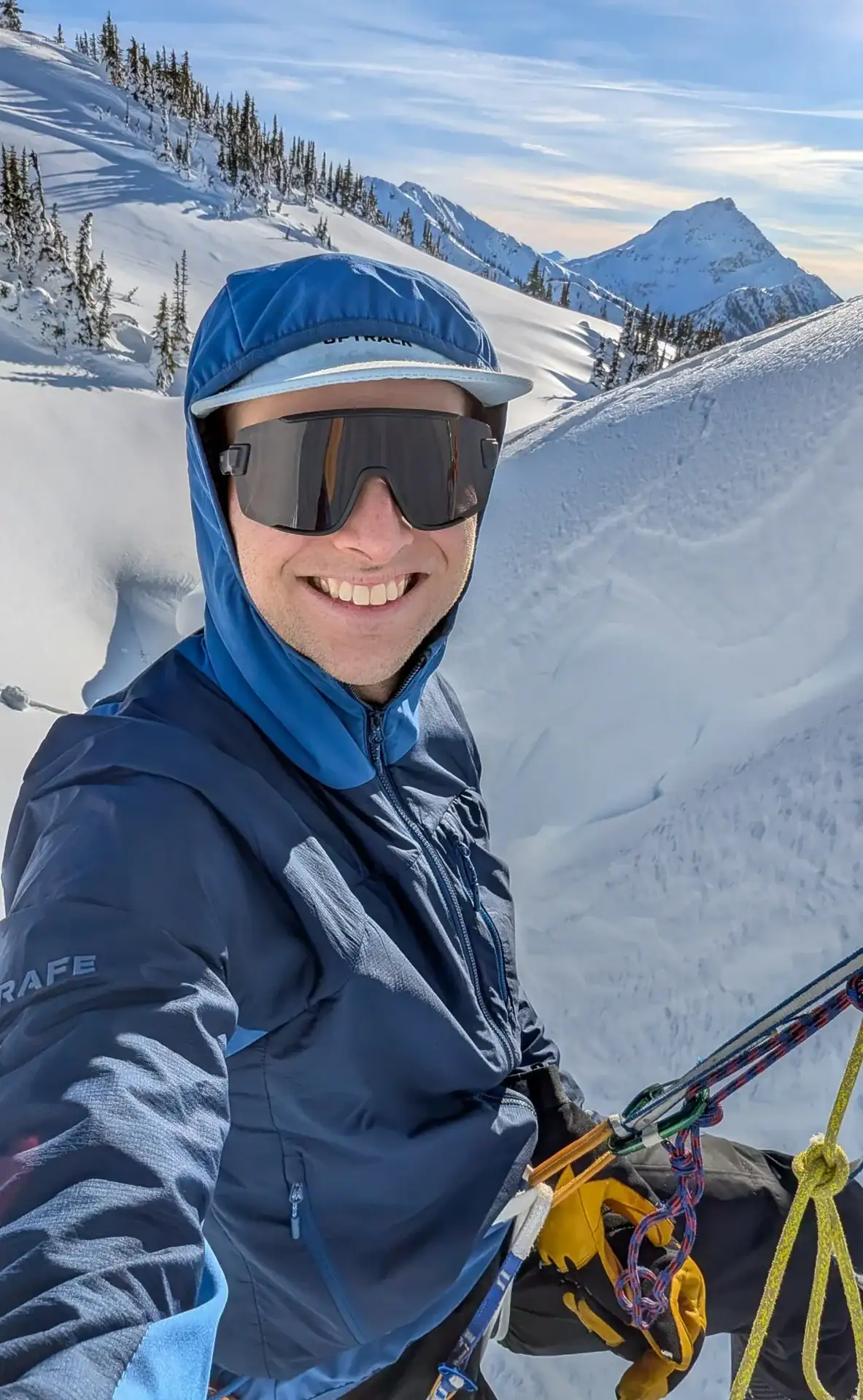 selfie of man hanging by a rope
